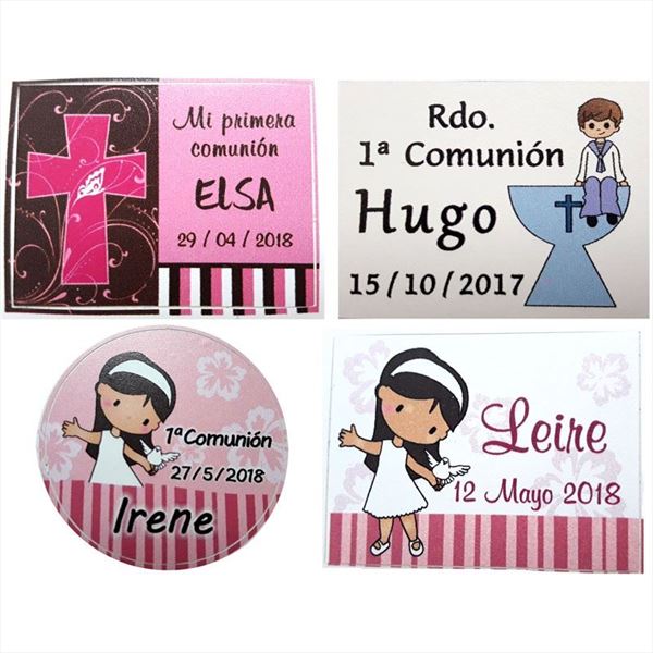 Pegatinas de vinilo, a medida, para regalos de comunión (2)