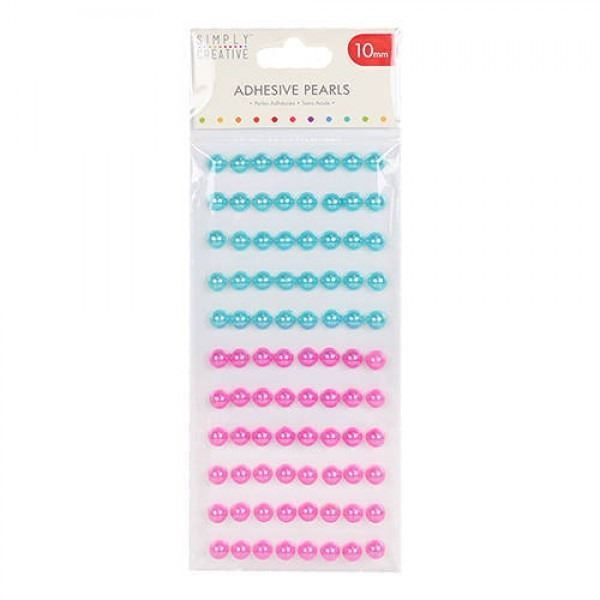 Perlas adhesivas rosas y azules