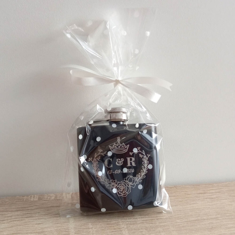 Petaca de acero negra personalizable, regalos para hombre (3)