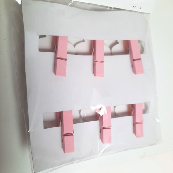 Set 6 Pinzas con forma de chupete rosa (1)
