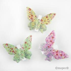 Pinzas de mariposas multicolor de metal