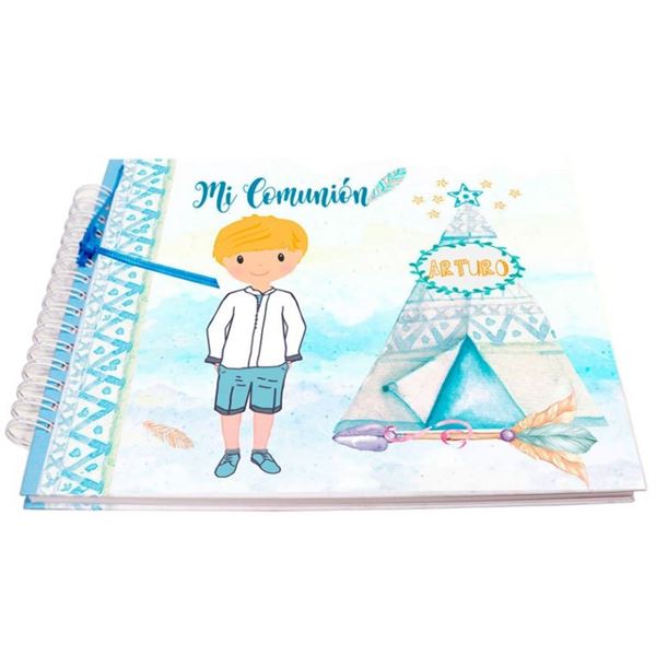 Libro de firmas de comunión personalizado indios, alta calidad (1)