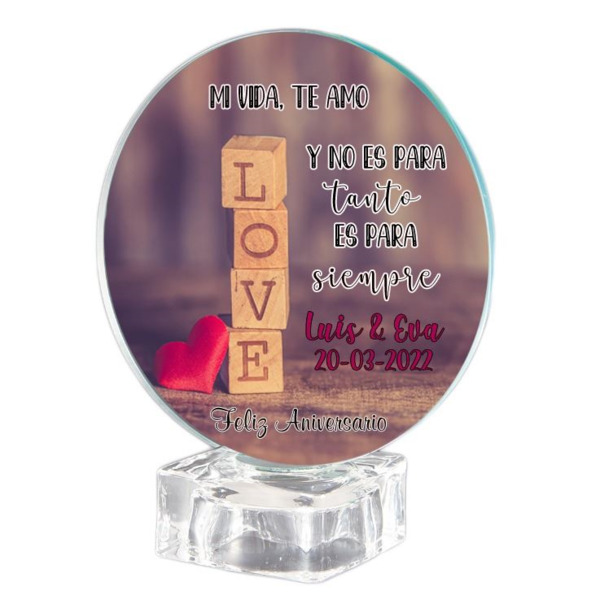 Placa de cristal redonda personalizada