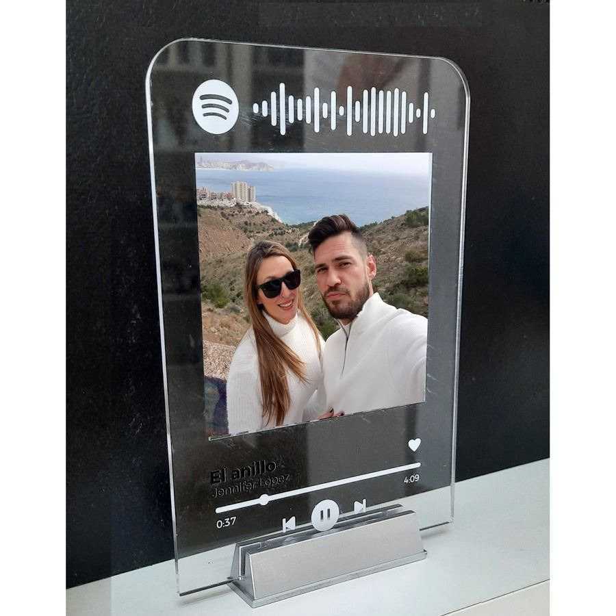 Placa metacrilato sencilla con canción Spotify personalizada