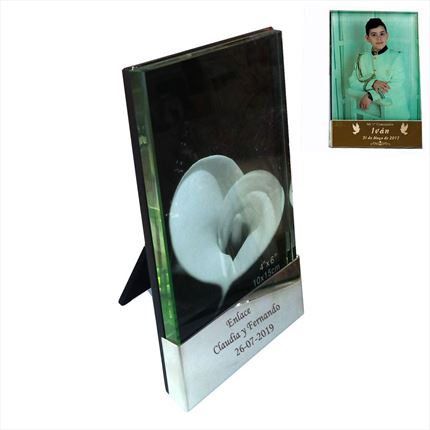 Portafotos de cristal personalizado