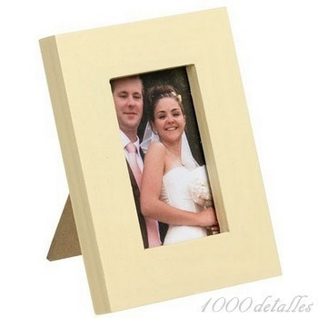 Portafotos de madera beige