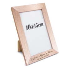 Portafotos de madera oro rosa para bodas