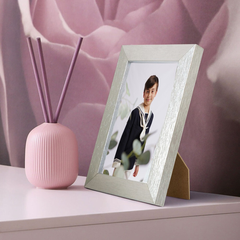 Portafotos de madera plateado de comunión (1)