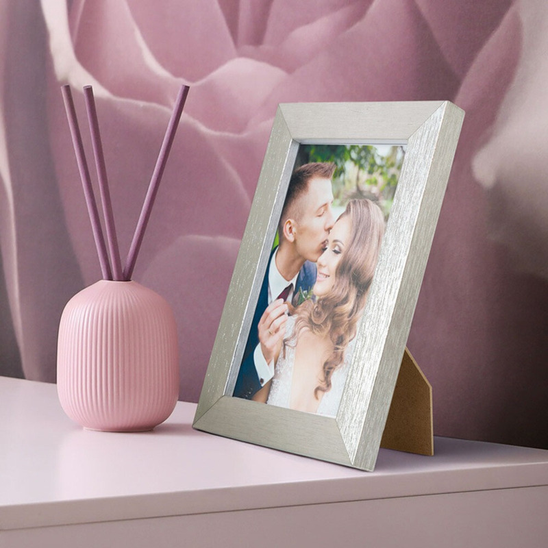 Portarretratos de madera plateado para bodas (1)