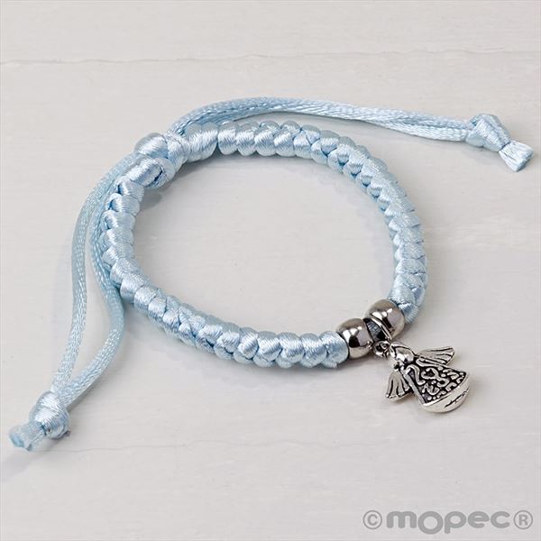Pulsera azul con charm de angelito