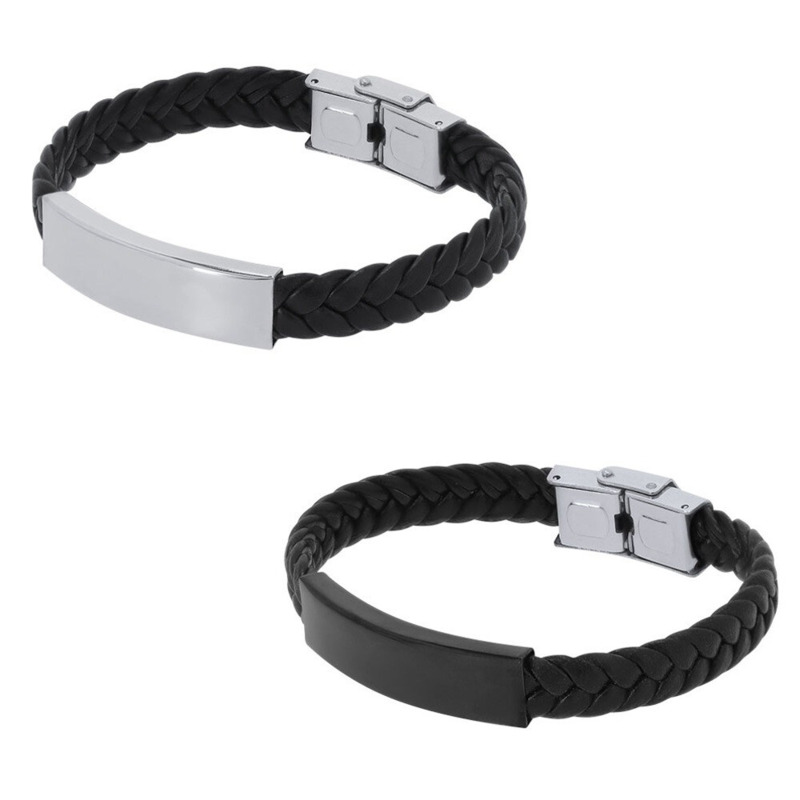 Pulsera de Hombre con Placa de Acero Personalizable para Boda, Comunión o Bautizo (3)