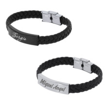 Pulsera de Hombre con Placa de Acero Personalizable para Boda, Comunión o Bautizo