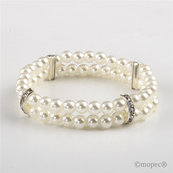 Pulsera de perlas blancas