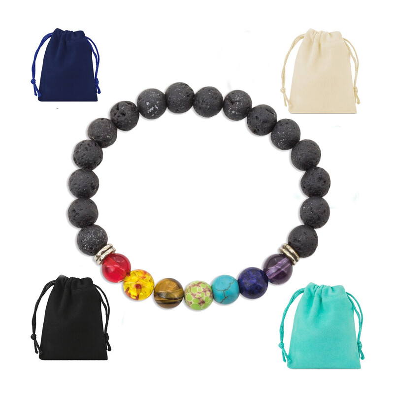 Pulsera de piedra volcánica natural