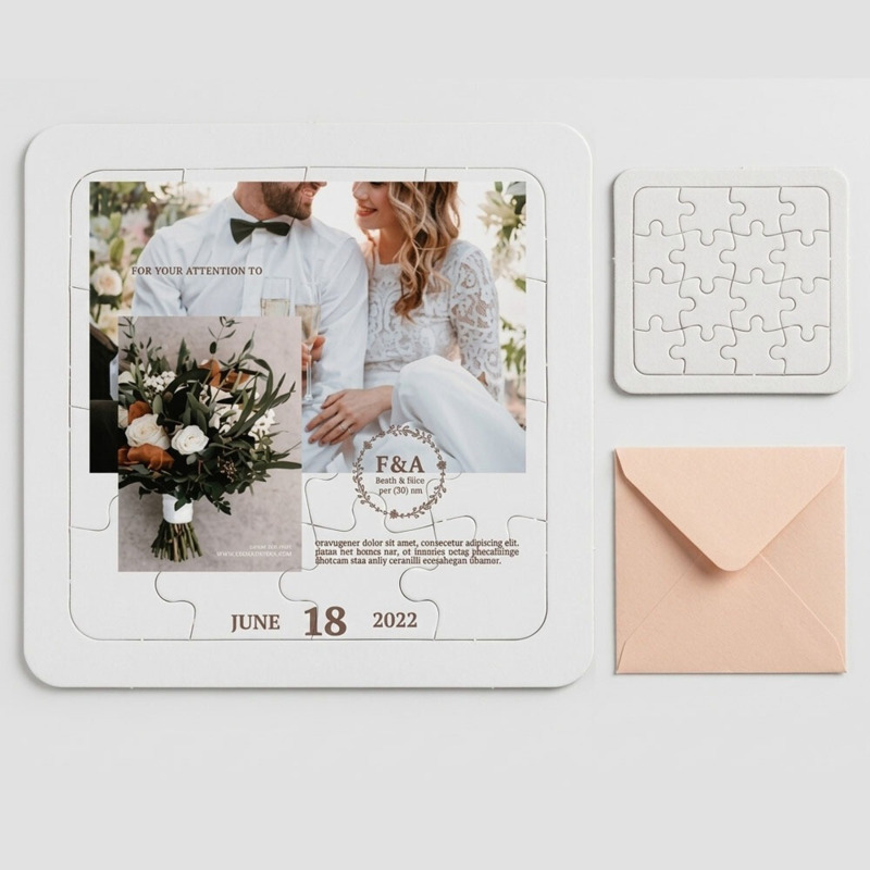 Puzzle de cartón personalizado con sobre