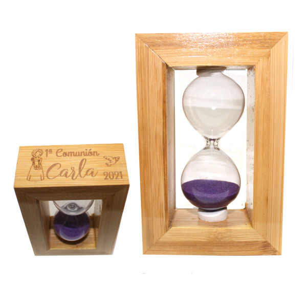 Reloj de arena de madera y cristal (2)