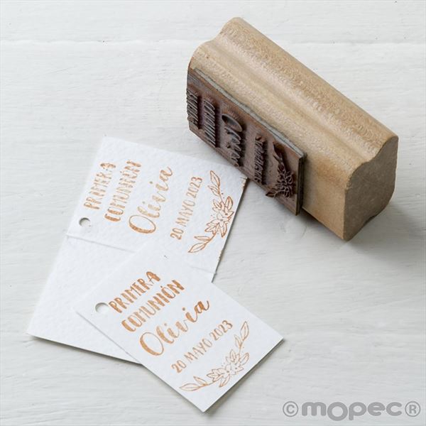 Sello para tarjetas de comunión con flores