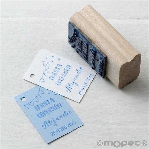 Sello para tarjetas de comunión con guirnalda