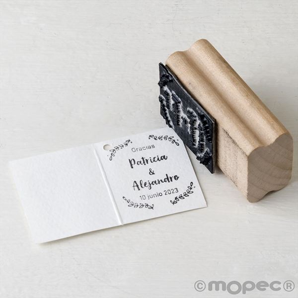 Sello para tarjetas de hojitas Gracias