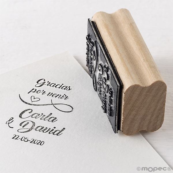Sello personalizado vertical Gracias por venir
