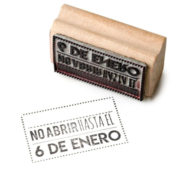 Sello rectangular No abrir hasta el 6 de enero