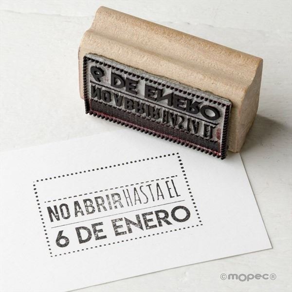 Sello rectangular No abrir hasta el 6 de enero