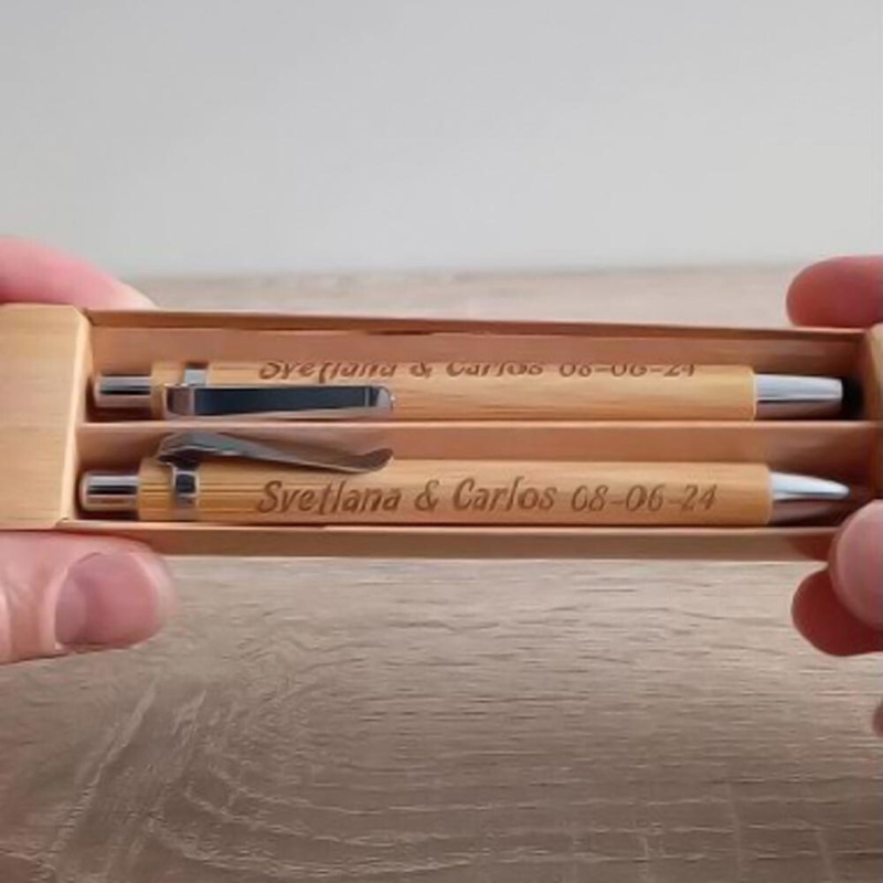Set bolígrafo y portaminas bambú (1)