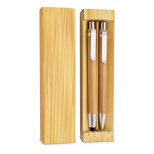 Set bolígrafo y portaminas bambú