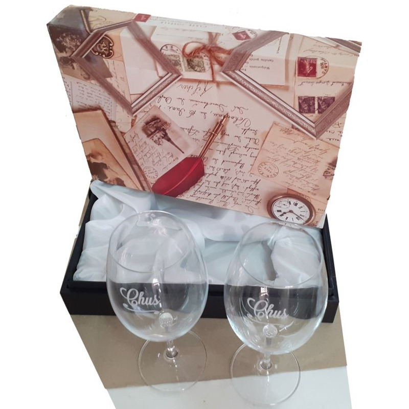 Set de 2 copas de vino con estuche