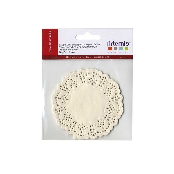 Set de 20 blondas blancas 9 cm