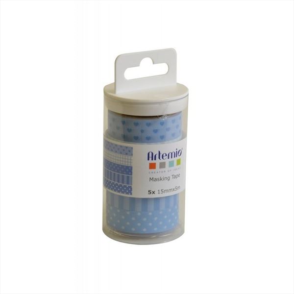 Set de 5 washi tape lollipop azul