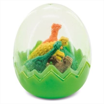 Huevo con 6 mini gomas de dinosaurio
