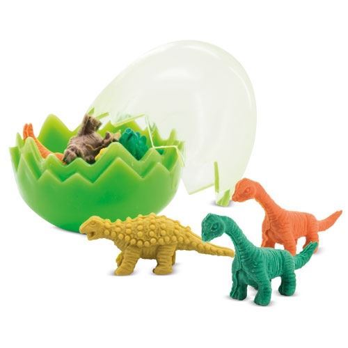 Huevo con 6 mini gomas de dinosaurio