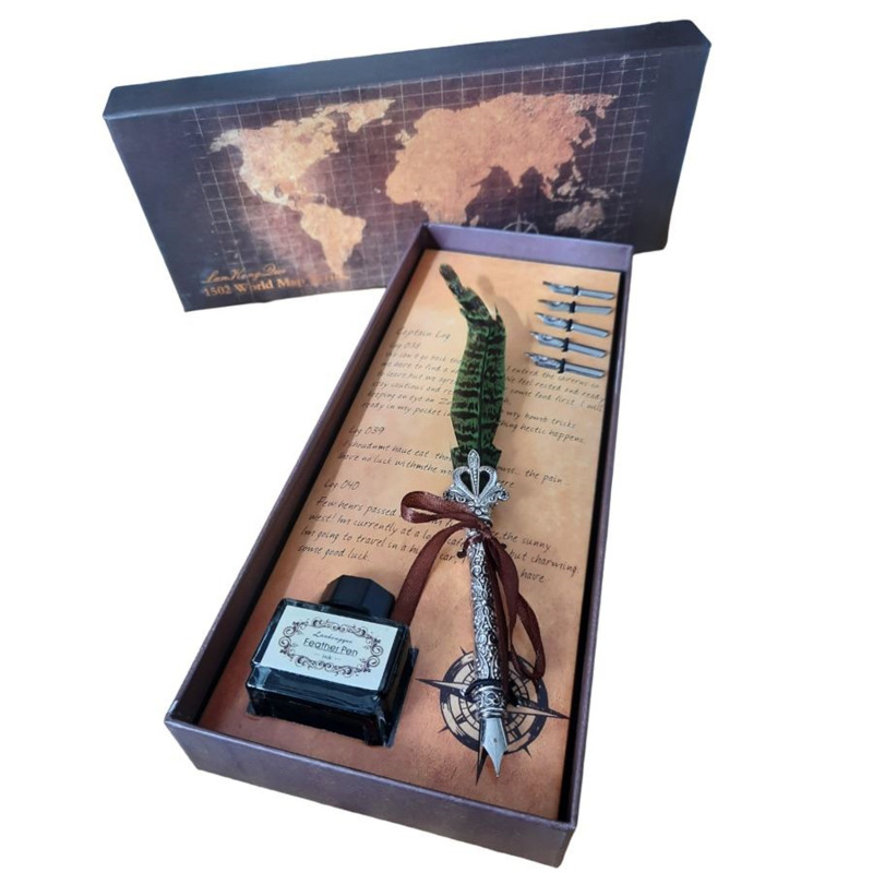 Set pluma con tinta en estuche