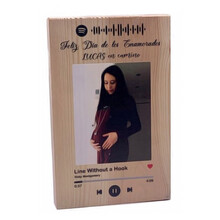 Taco de madera personalizado con canción Spotify