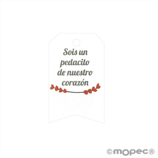 Tarjeta con frase Sois un pedacito