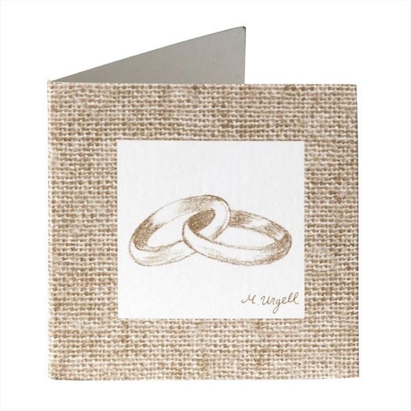 Tarjeta librito anillos beige