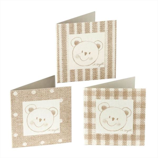Tarjeta osito beige surtidas