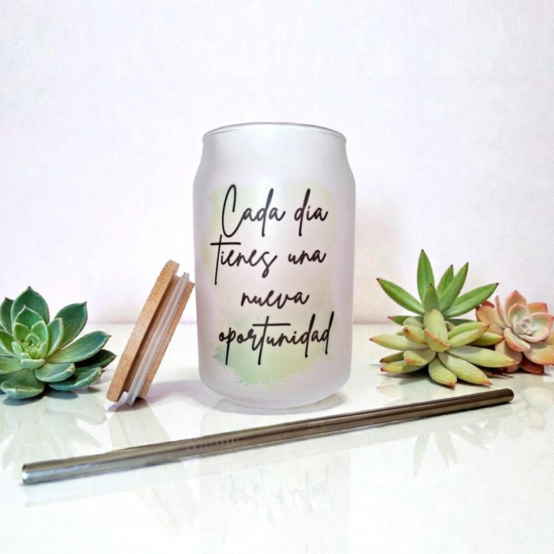 Tarro con frase y tapa de bambú (6)