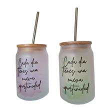 Tarro con frase y tapa de bambú