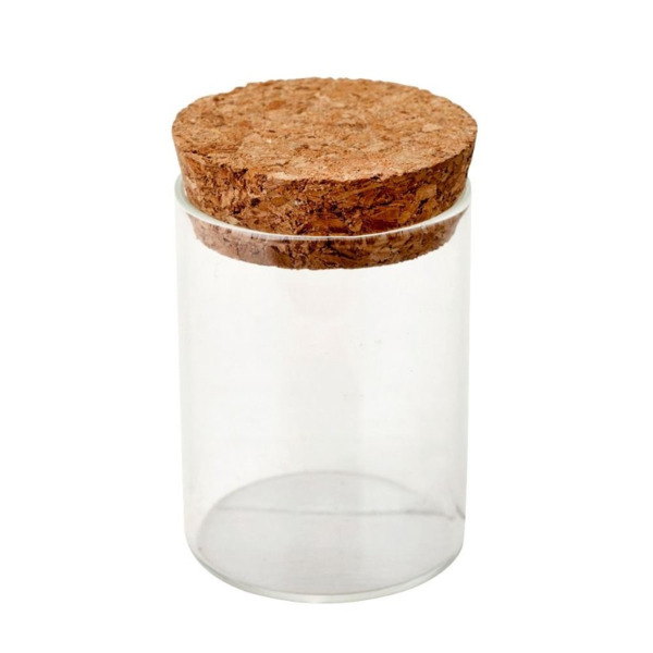 Tarro de cristal con tapón de corcho