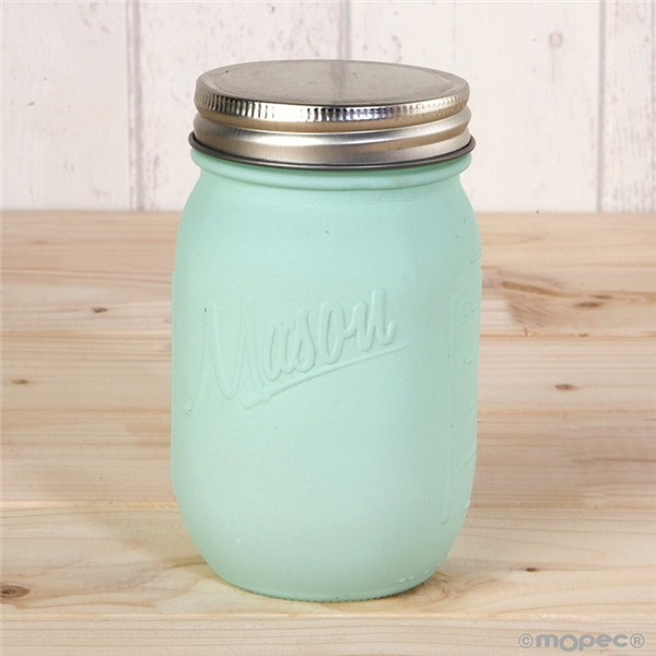 Tarro verde mate con tapa