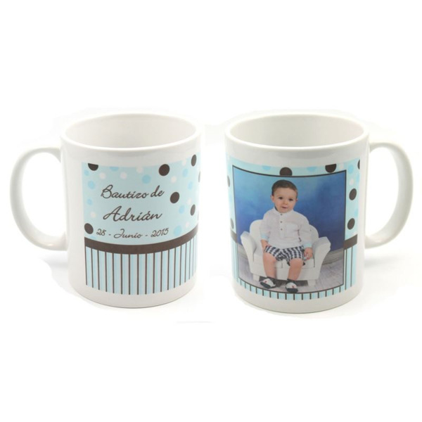 Taza con foto personalizada de bautizo