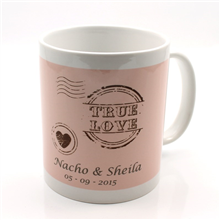 Taza con foto personalizada de boda con fondos