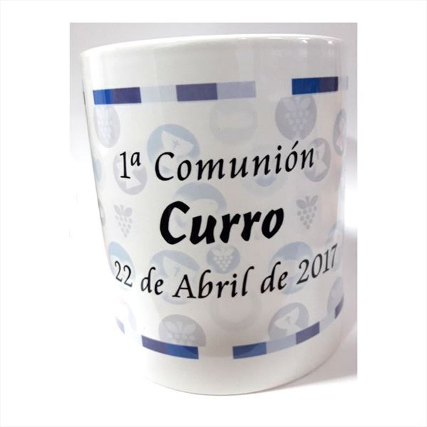 Taza con foto personalizada de comunión con fondos (2)