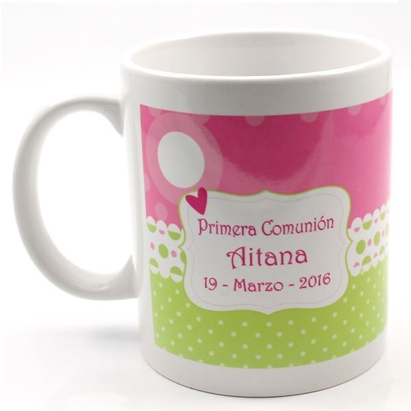 Taza con foto personalizada de comunión con fondos (3)