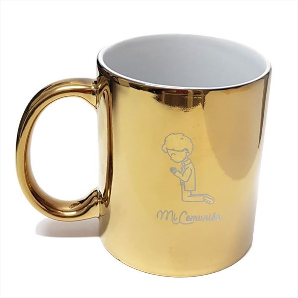 Taza de cerámica metalizada dorado