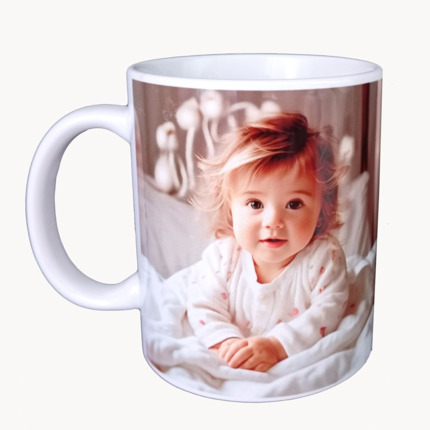 Taza con foto y dibujo de elefante personalizada