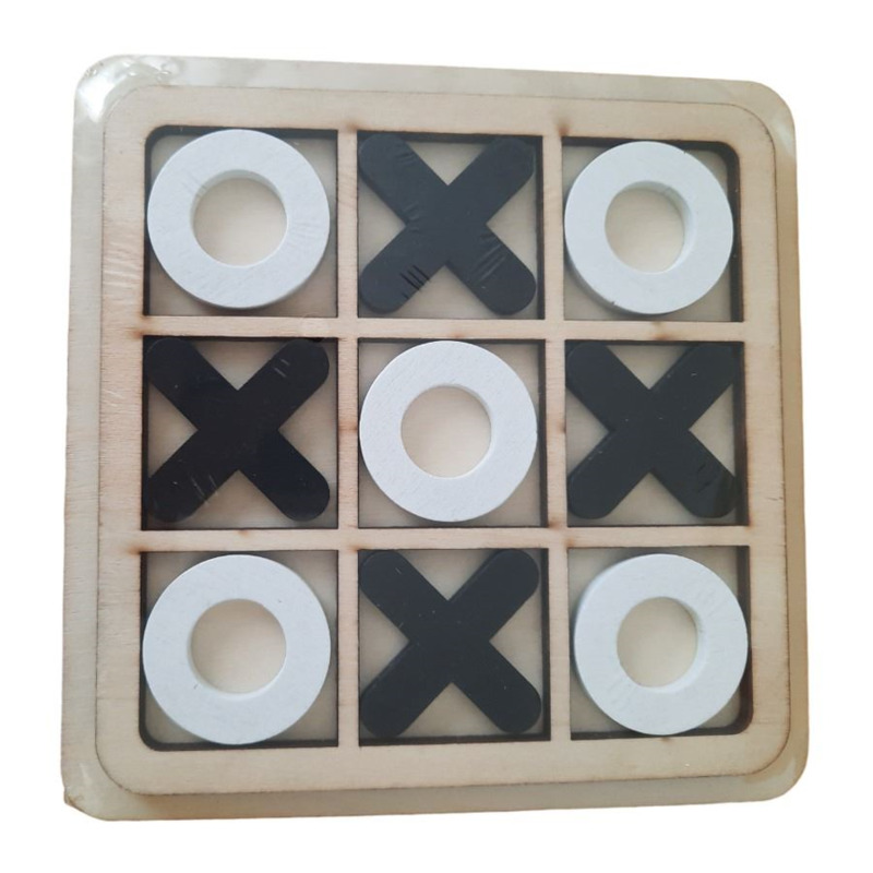 Tabla de juego tres en Raya de madera
