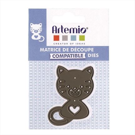 Troquel de gatito con corazón